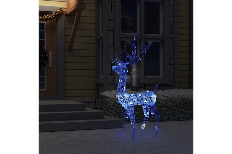 Julereinsdyr dekorasjon akryl 140 LED 128 cm blå - Blå - Julelys ute