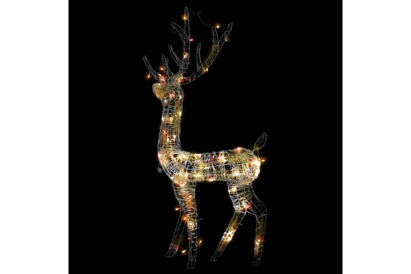 Julereinsdyr dekorasjon akryl 140 LED 128 cm flerfarget - Hvit - Julelys ute