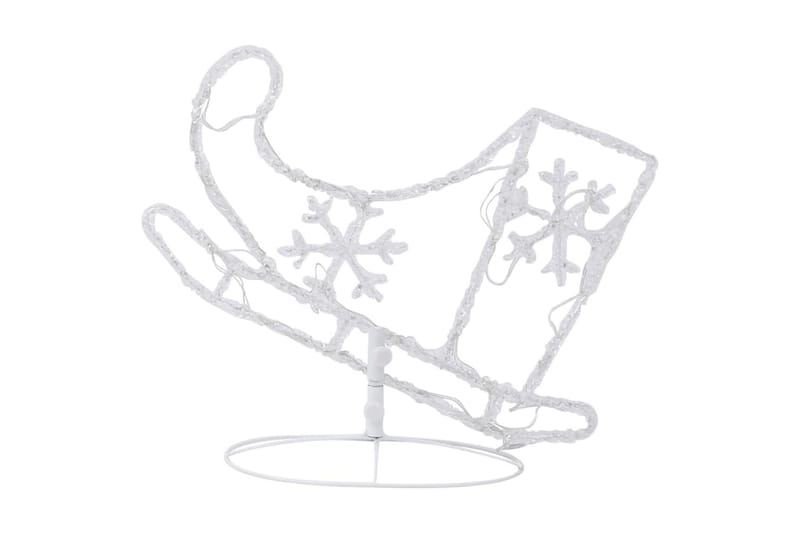 Julereinsdyr og slede i akryl 260x21x87 cm varm hvit - Hvit - Julelys ute