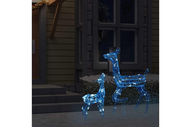 Julereinsdyrfamilie akryl 160 LED 160 cm blå - Blå - Julelys ute