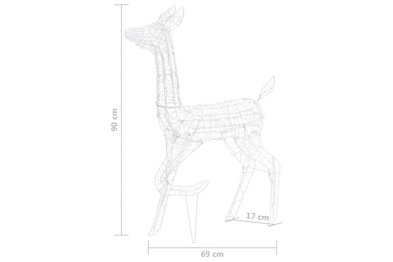 Julereinsdyrfamilie akryl 160 LED 160 cm flerfarget - Blå - Julelys ute