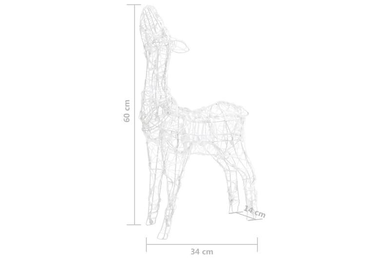 Julereinsdyrfamilie akryl 160 LED 160 cm flerfarget - Blå - Julelys ute