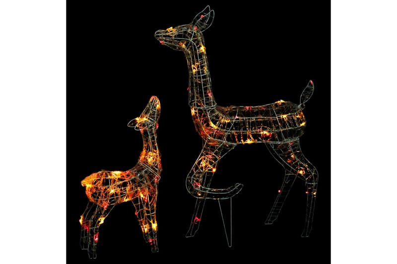 Julereinsdyrfamilie akryl 160 LED 160 cm flerfarget - Blå - Belysning - Julebelysning - Julelys ute