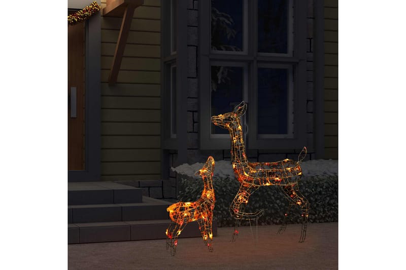 Julereinsdyrfamilie akryl 160 LED 160 cm flerfarget - Blå - Belysning - Julebelysning - Julelys ute