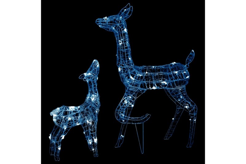 Julereinsdyrfamilie akryl 160 LED 160 cm kaldhvitt - Hvit - Julelys ute