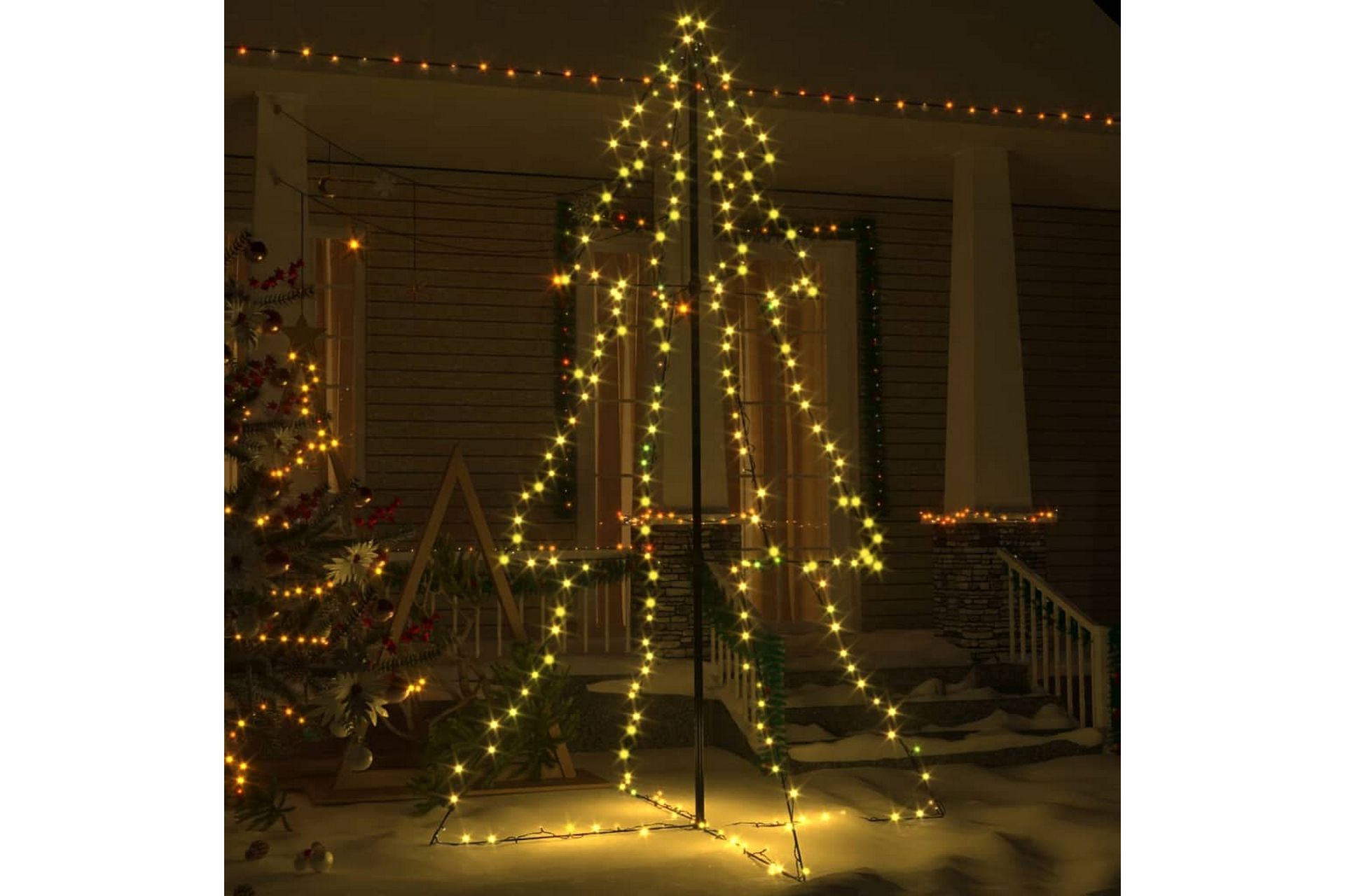 Juletre kjegle 240 LED innendørs og utendørs 118x180 cm - Belysning - Julebelysning - Julelys ute
