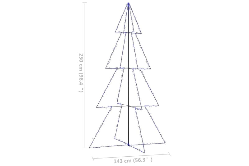 Juletre kjegle 360 LED innendørs og utendørs 143x250 cm - Belysning - Julebelysning - Julelys ute