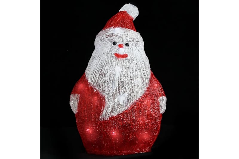 LED-julenissefigur akryl innendørs og utendørs 28cm - Rød - Belysning - Julebelysning - Julelys ute