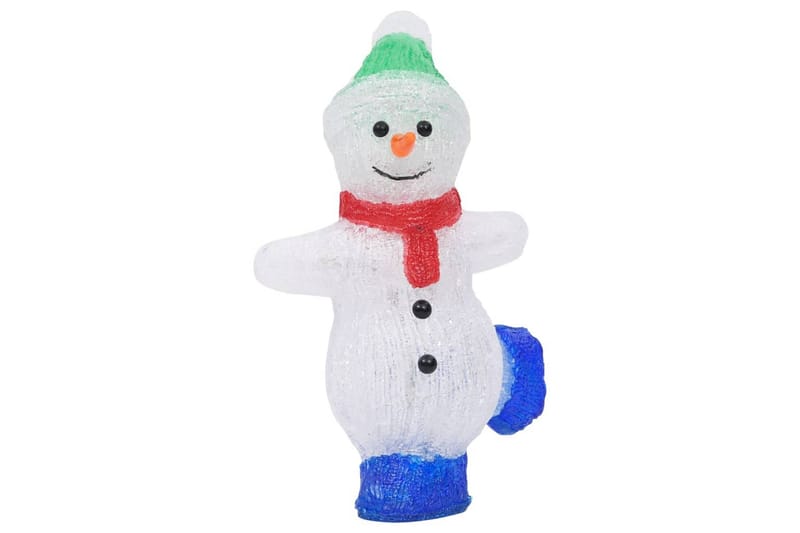 LED-snømannfigur akryl innendørs og utendørs 30 cm - Hvit - Belysning - Julebelysning - Julelys ute