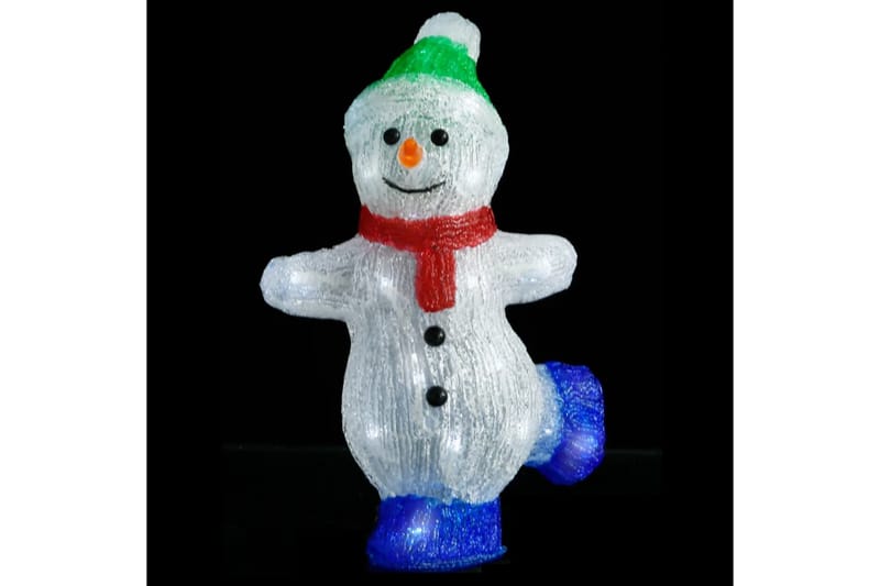 LED-snømannfigur akryl innendørs og utendørs 30 cm - Hvit - Belysning - Julebelysning - Julelys ute