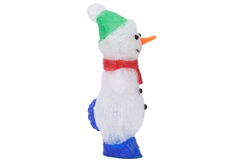 LED-snømannfigur akryl innendørs og utendørs 30 cm - Hvit - Belysning - Julebelysning - Julelys ute