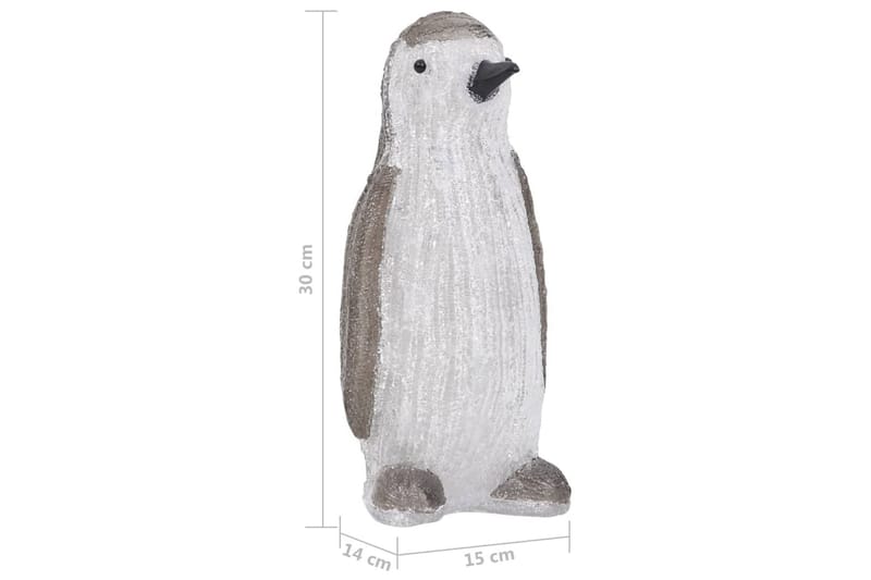 LED-pingvinfigur akryl innendørs og utendørs 30 cm - Grå - Belysning - Julebelysning - Julelys ute