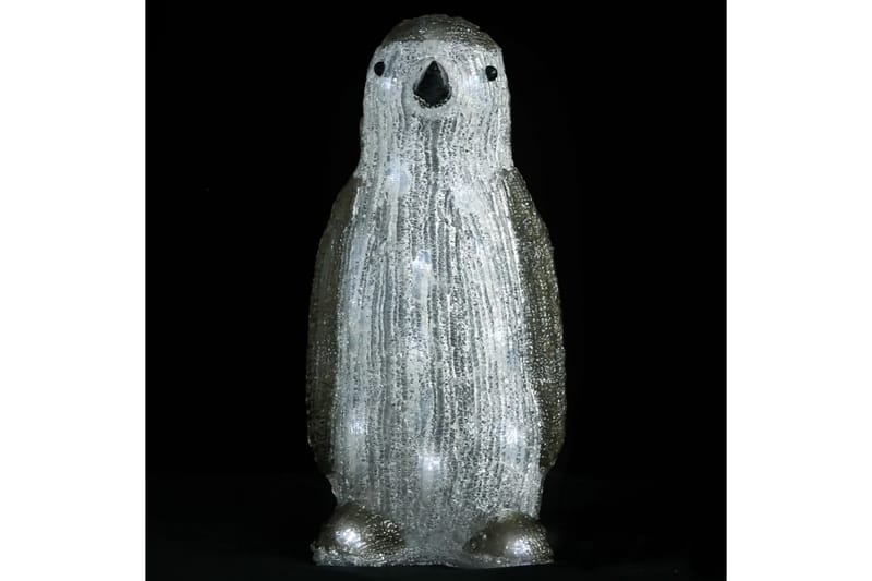 LED-pingvinfigur akryl innendørs og utendørs 30 cm - Grå - Julelys ute