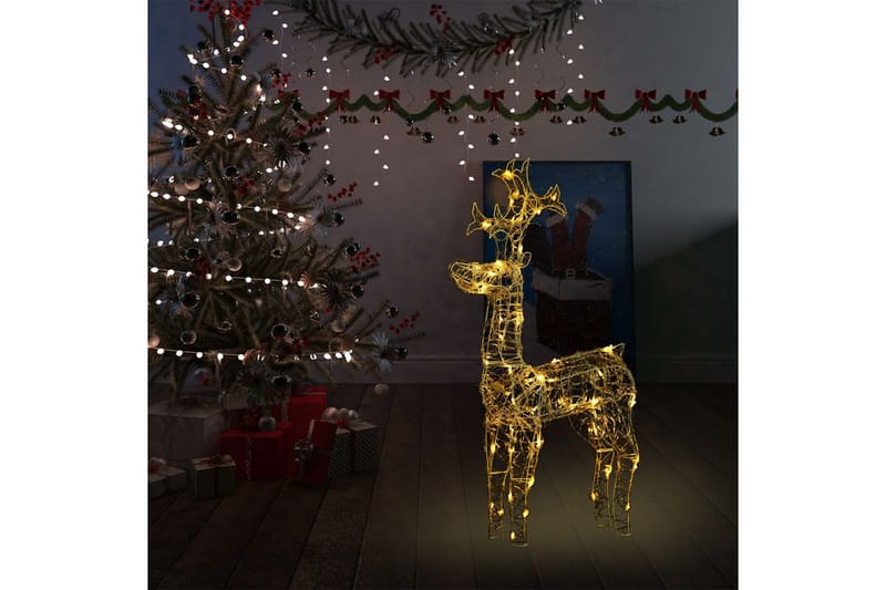 Reinsdyr julepynt 90 lysdioder 60x16x100 cm akryl - Hvit - Belysning - Julebelysning - Julelys ute