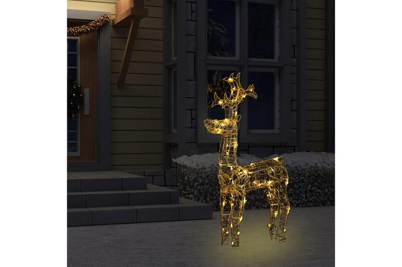 Reinsdyr julepynt 90 lysdioder 60x16x100 cm akryl - Hvit - Belysning - Julebelysning - Julelys ute