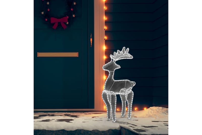 Reinsdyr julepynt med netting 306 LED 60x24x89 cm - Hvit - Belysning - Julebelysning - Julelys ute