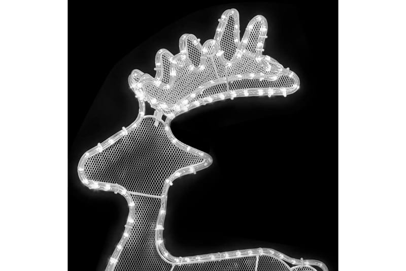 Reinsdyr julepynt med netting 306 LED 60x24x89 cm - Hvit - Julelys ute