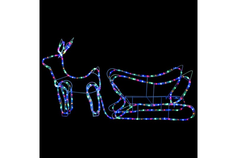 Reinsdyr og slede julepynt utendørs 252 lysdioder - Flerfarget - Julelys ute