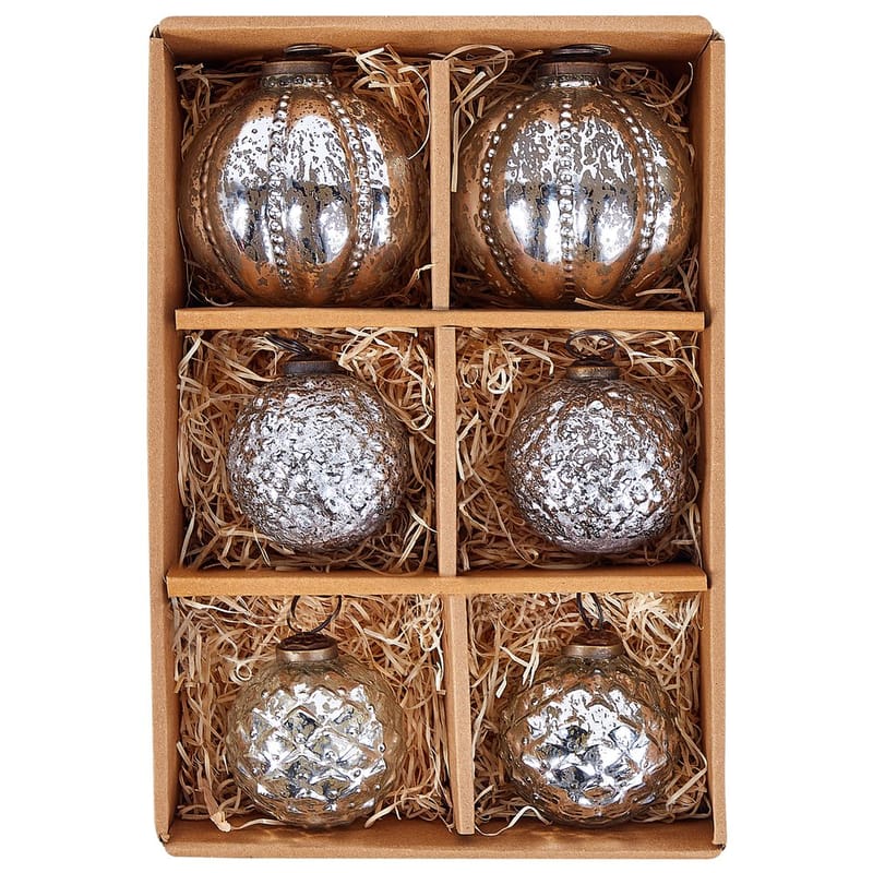 Julekule Argentin Sett med 6 - Sølv - Innredning - Julepynt & helgedekorasjon - Julepynt & juledekorasjon - Juletrepynt & julekuler