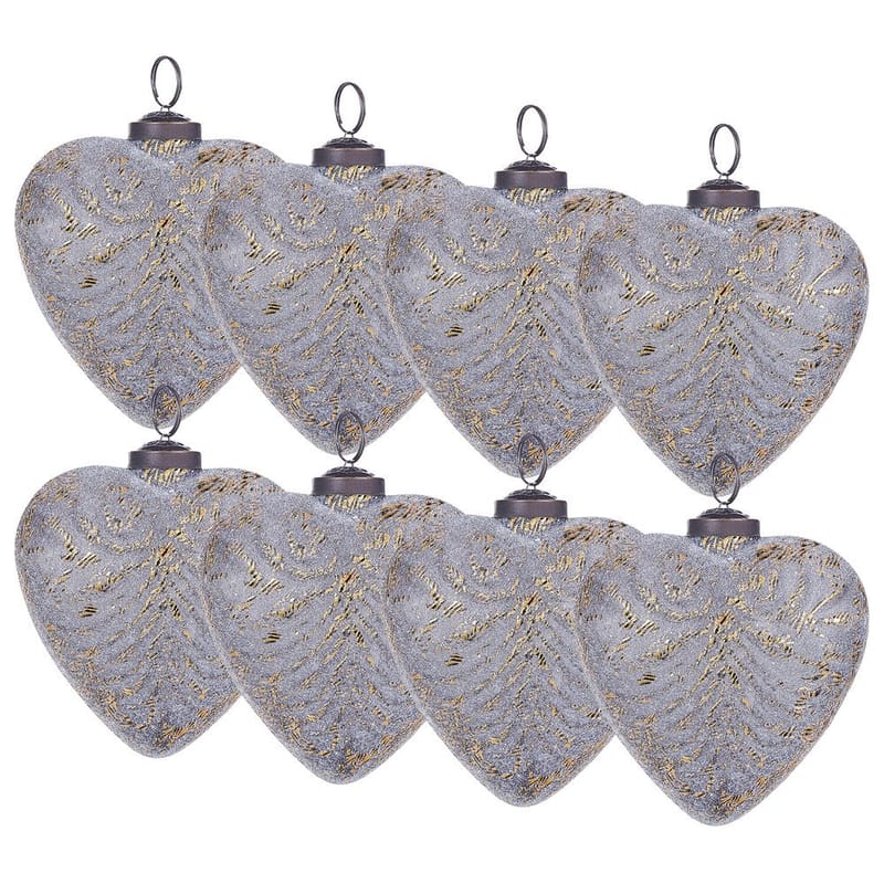 Julekule Feriable Set med 8 - Grå, Gull, Sølv - Innredning - Julepynt & helgedekorasjon - Julepynt & juledekorasjon - Juletrepynt & julekuler