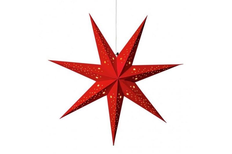 Papirstjerne Fløyel 78 cm Rød - Konstsmide - Julelys - Julestjerne & adventsstjerne