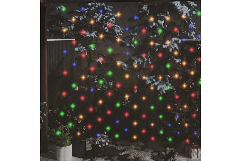 Julenettlys 3x3 m 306 lysdioder innendørs og utendørs - Flerfarget - Julelys ute