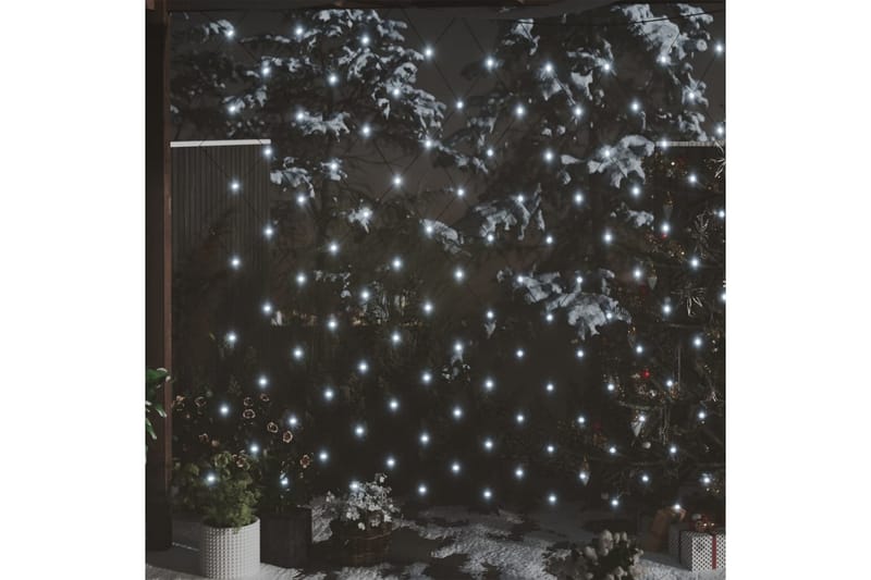 Julenettlys kaldtt 3x2 m 204 lysdioder innendørs og utendørs - Hvit - Julelys ute