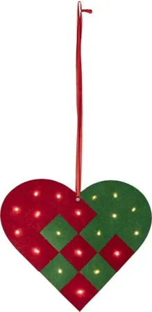 Merry hengende dekorasjon 25 cm - rød og grønn - Belysning - Julebelysning - Øvrig julebelysning