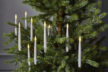 Paulina LED-antikklys 11,5 cm - hvit og grønn - Belysning - Julebelysning - Julelys
