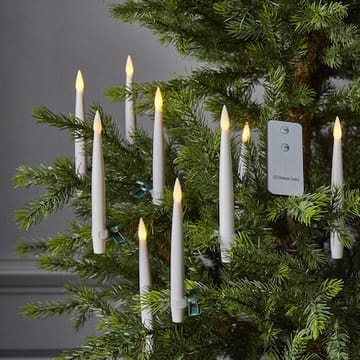 Paulina LED-antikklys 11,5 cm - hvit og grønn - Belysning - Julebelysning - Julelys