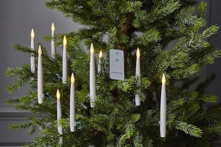 Paulina LED-antikklys 11,5 cm - hvit og grønn - Belysning - Julebelysning - Julelys
