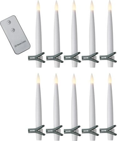 Paulina LED-antikklys 11,5 cm - hvit og grønn - Belysning - Julebelysning - Julelys