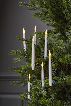 Paulina LED-antikklys 11,5 cm - hvit og grønn - Belysning - Julebelysning - Julelys