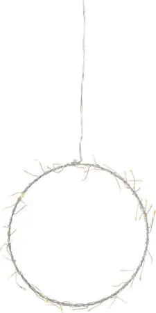 Poppy krans med belysning 20 cm - sølvfarget - Belysning - Julebelysning - Øvrig julebelysning