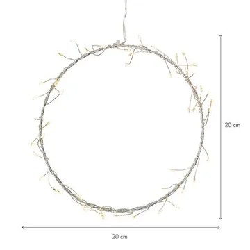Poppy krans med belysning 20 cm - sølvfarget - Belysning - Julebelysning - Øvrig julebelysning