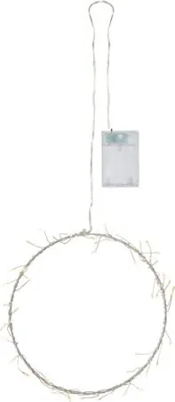 Poppy krans med belysning 20 cm - sølvfarget - Belysning - Julebelysning - Øvrig julebelysning