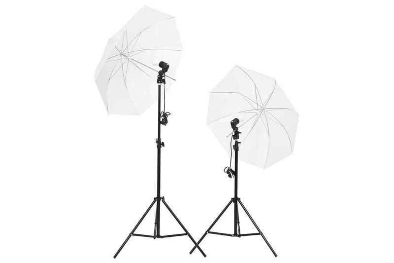 Studiobelysningssett med stativer og paraplyer - Hvit - Fotobelysning & studiobelysning