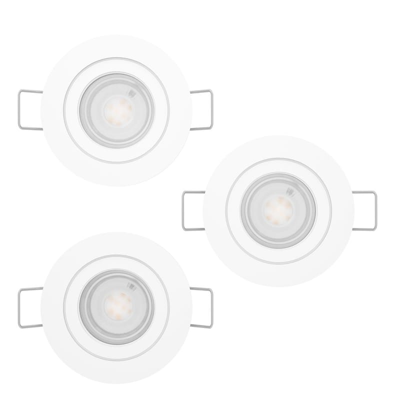 Innfelt lampe Barranco 30 mm 3000K Set om 3 - Hvit - Belysning - Lyspærer & lyskilder - Spotlights & downlights
