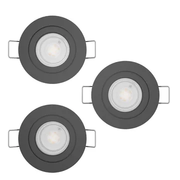 Innfelt lampe Barranco 90 mm 4000K Set om 3 - Sort - Belysning - Lyspærer & lyskilder - Spotlights & downlights