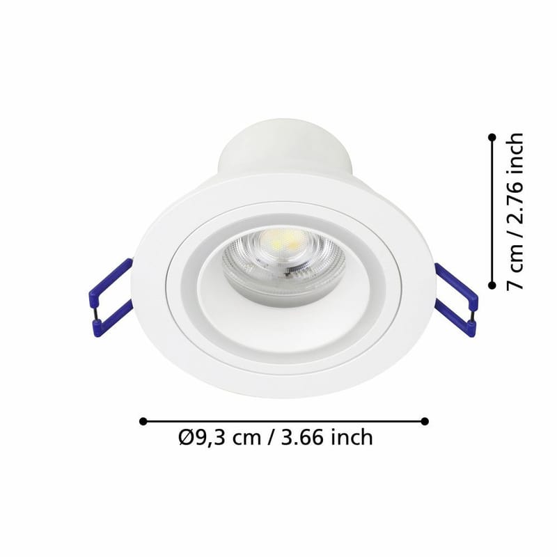 Innfelt lampe Carosso 93 mm - Hvit - Belysning - Lyspærer & lyskilder - Spotlights & downlights