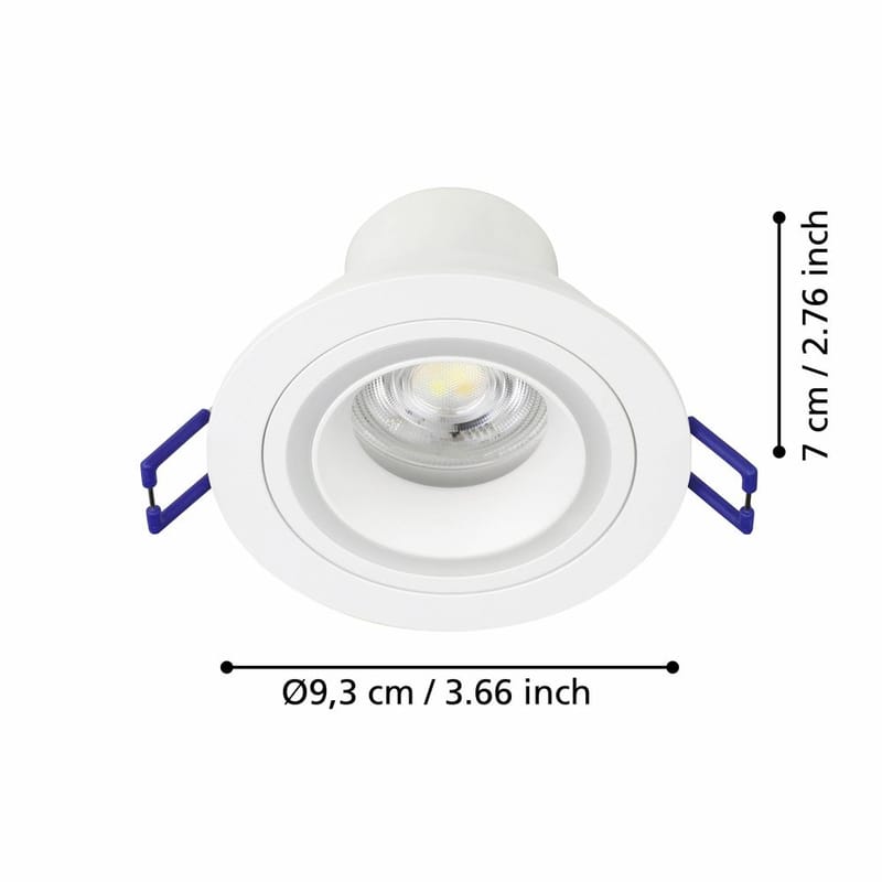 Innfelt lampe Carosso 93 mm - Hvit - Belysning - Lyspærer & lyskilder - Spotlights & downlights