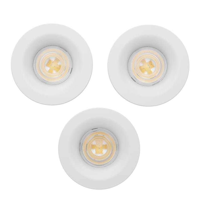 Innfelt lampe Salabate 88 mm Sett med 3 - Hvit - Belysning - Lyspærer & lyskilder - Spotlights & downlights