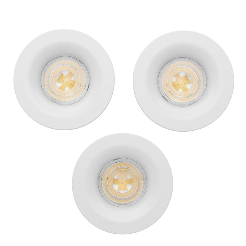 Innfelt lampe Salabate 88 mm Sett med 3 - Hvit - Belysning - Lyspærer & lyskilder - Spotlights & downlights