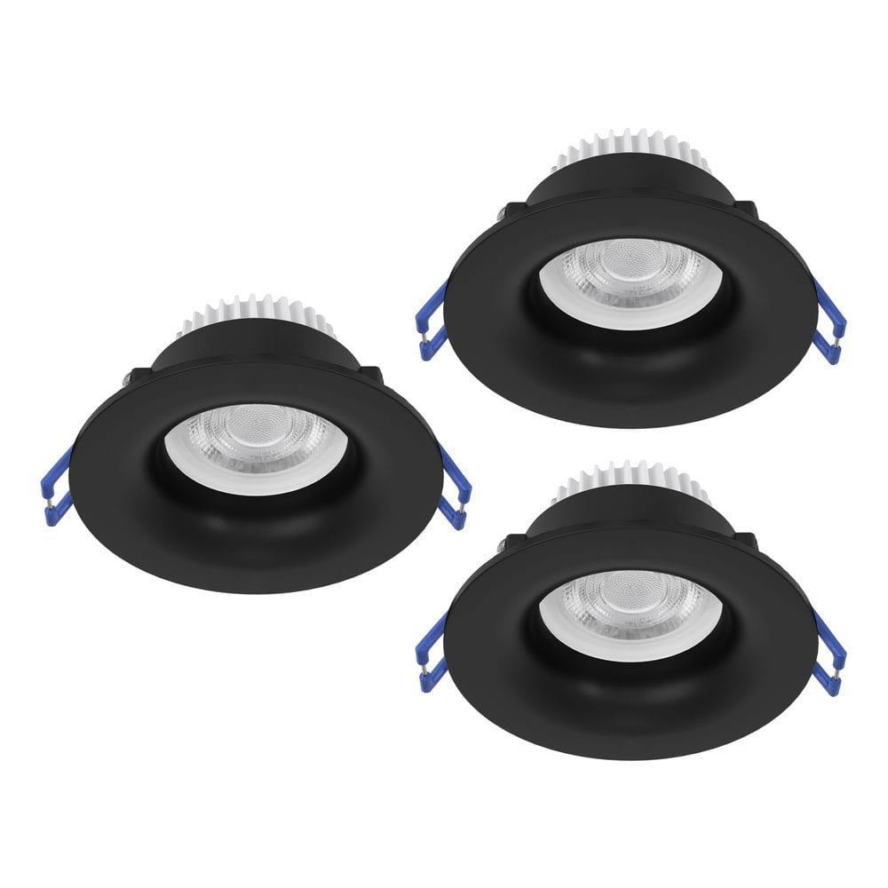 Innfelt lampe Salabate 88 mm Sett med 3 - Sort