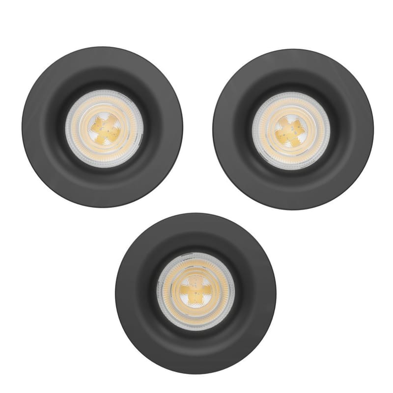 Innfelt lampe Salabate 88 mm Sett med 3 - Sort - Belysning - Lyspærer & lyskilder - Spotlights & downlights