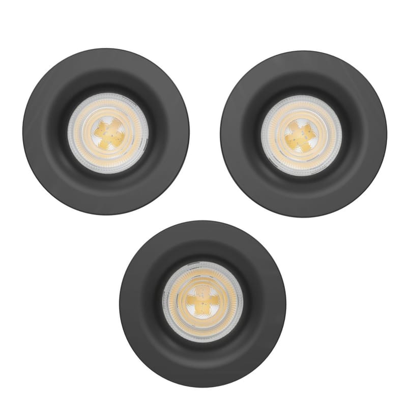 Innfelt lampe Salabate 88 mm Sett med 3 - Sort - Belysning - Lyspærer & lyskilder - Spotlights & downlights