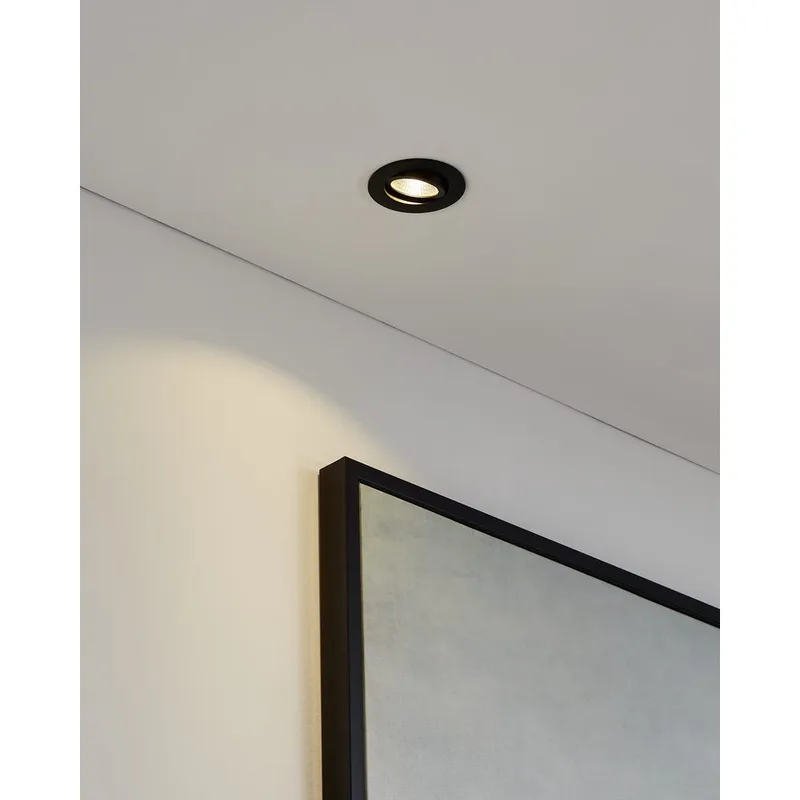 Innfelt lampe Saliceto Ø88 mm 2700K - Sort - Belysning - Lyspærer & lyskilder - Spotlights & downlights