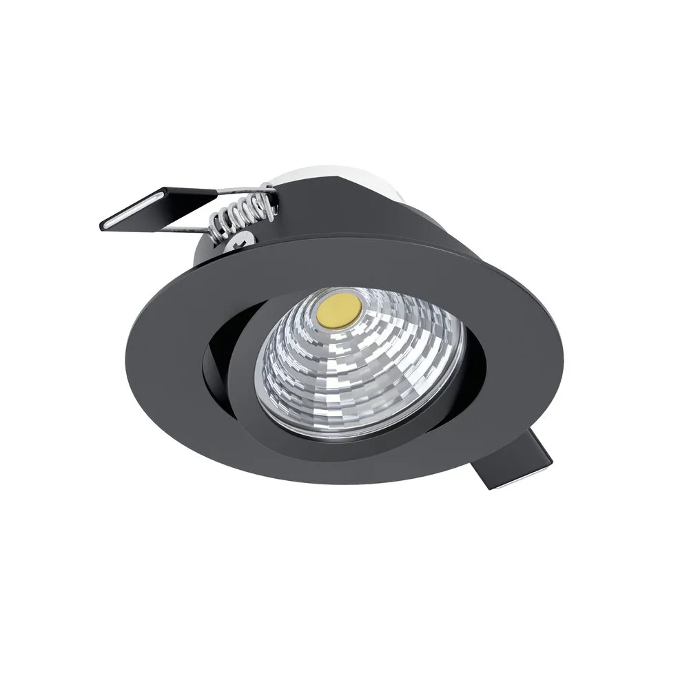 Innfelt lampe Saliceto Ø88 mm 2700K - Sort