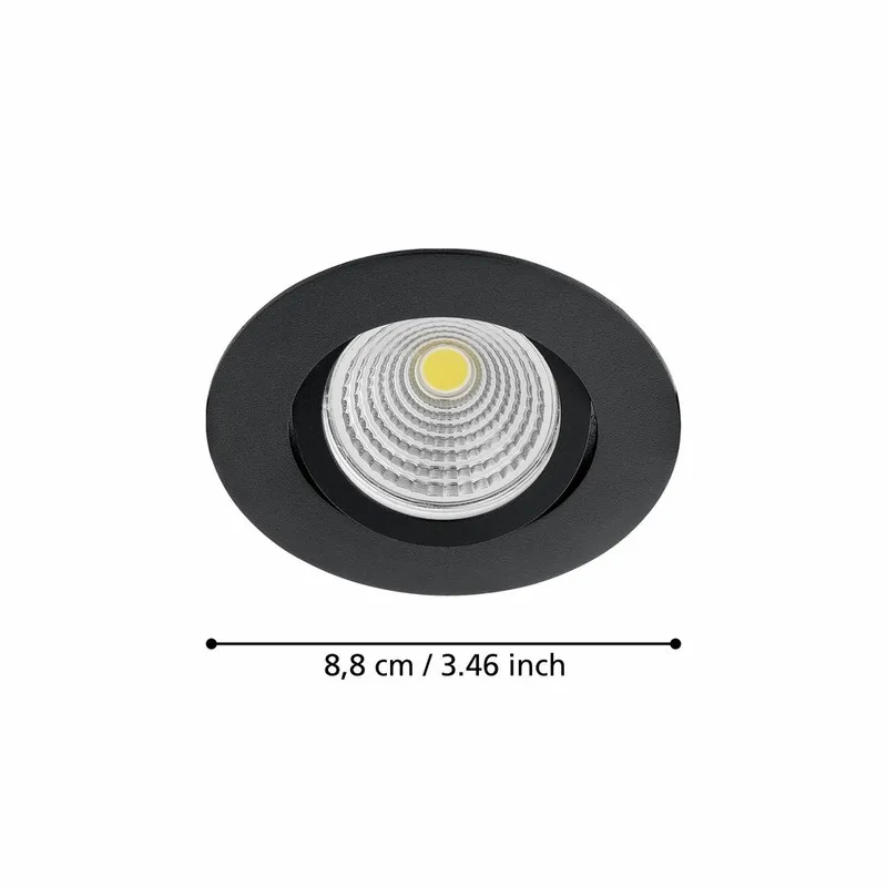 Innfelt lampe Saliceto Ø88 mm 2700K - Sort - Belysning - Lyspærer & lyskilder - Spotlights & downlights