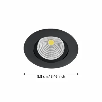 Innfelt lampe Saliceto Ø88 mm 2700K - Sort - Belysning - Lyspærer & lyskilder - Spotlights & downlights